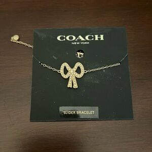 NWT - Coach Gold Bow Slider Bracelet